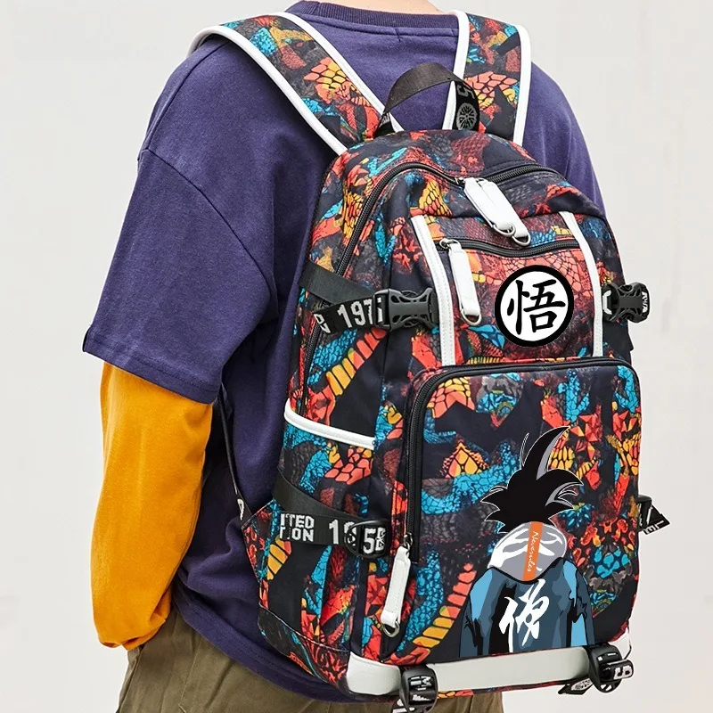 Anime Dragon Ball Wukong Zaino periferico creativo per cartoni animati per ragazzo, scuola media, scuola elementare, regalo per zaino di grado senior