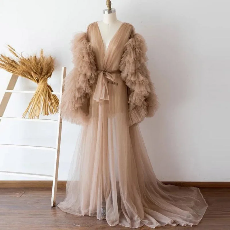 

Sexy Materni Dr See tough Me Gown Floor Length Photoaphy Studio Artistic Mommy Clothes High Waist Long Sve V Ne