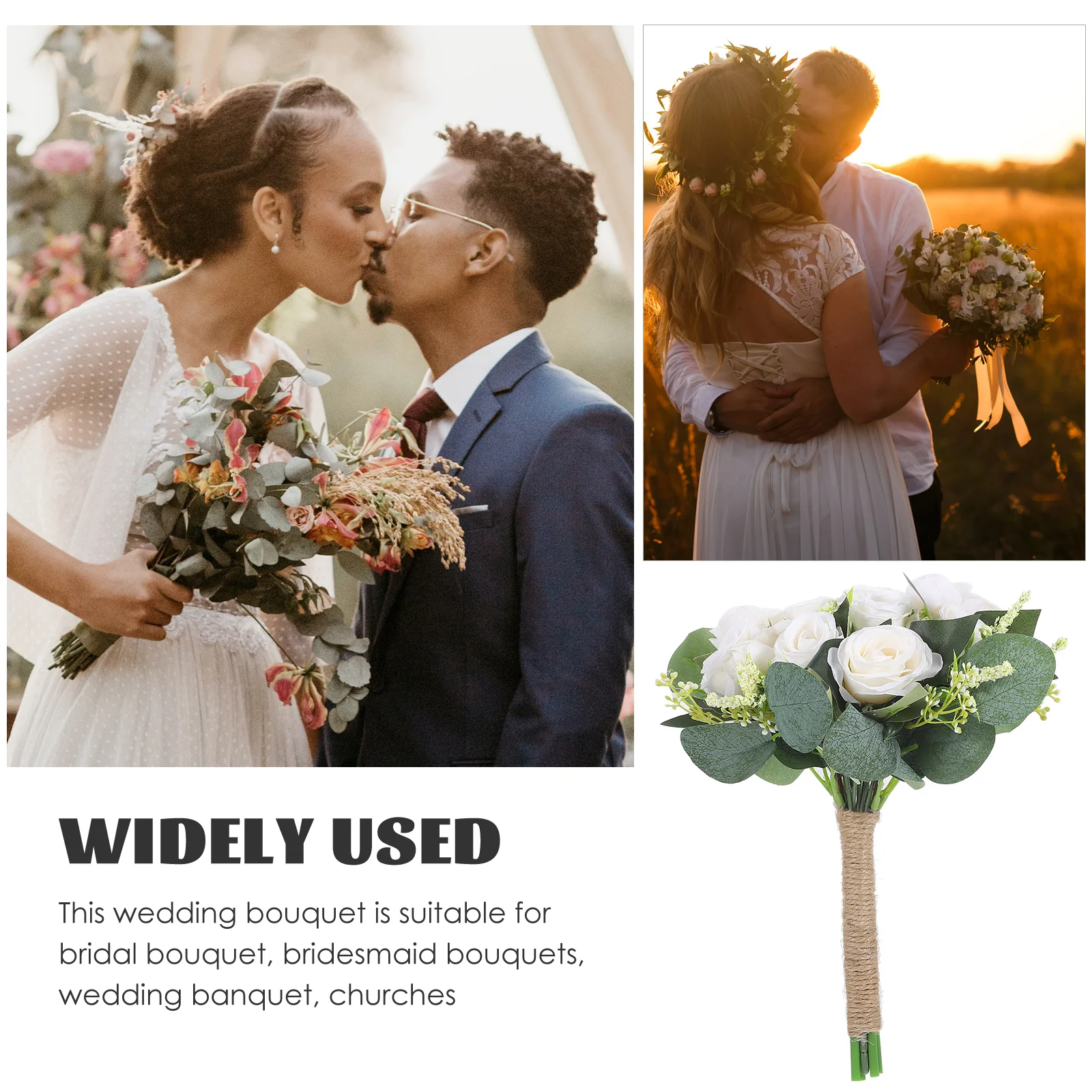 

Artificial Flower Bouquet White Forest Rose Eternal Flowers Artificial Flowers Wedding Proposal Photo Props H held