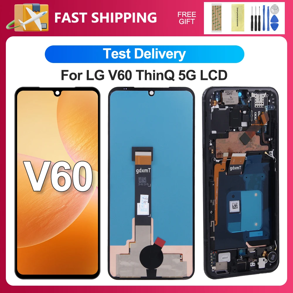 For LG V60 6.8''For LG V60 ThinQ 5G LM-V600 A001LG LCD Display Touch Screen Digitizer Assembly Replacement