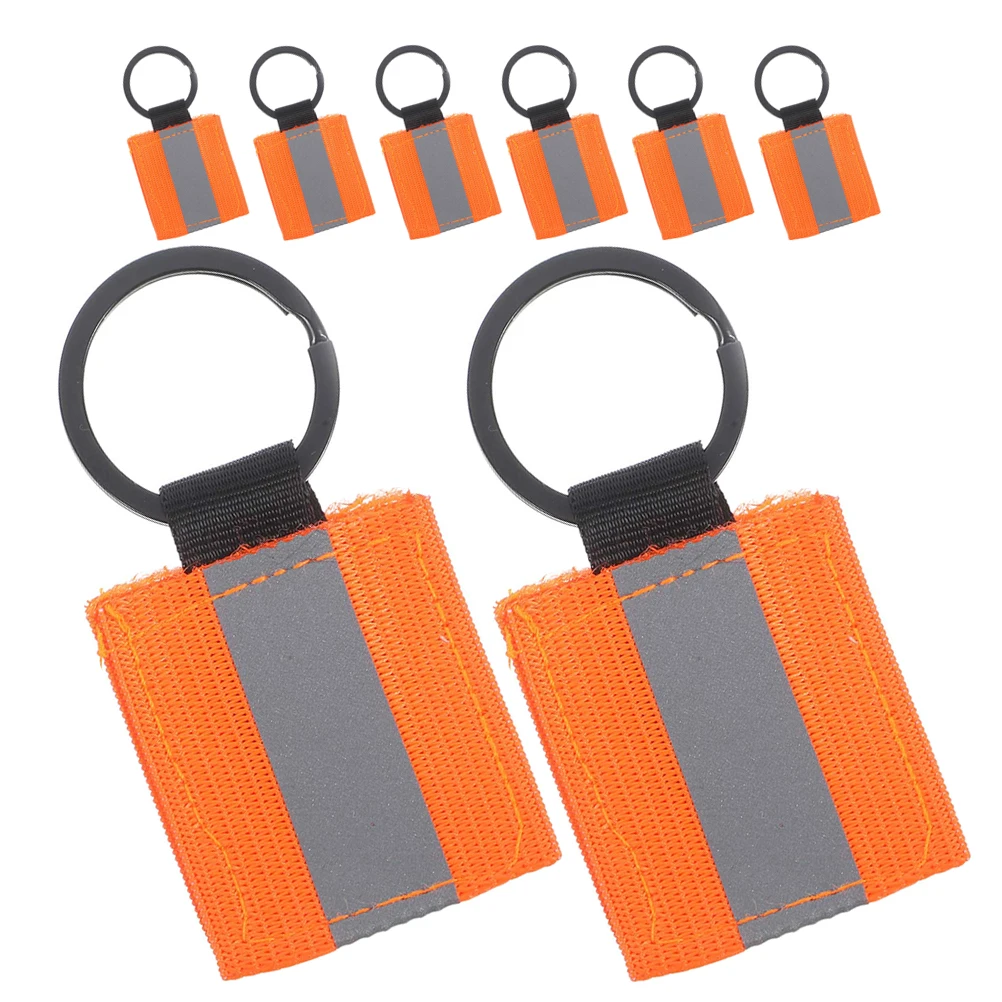 

8pcs Reflective Keychain Tags Double Sided High Visibility Kids Waterproof Backpack Accessories Enhanced Sturdy Design