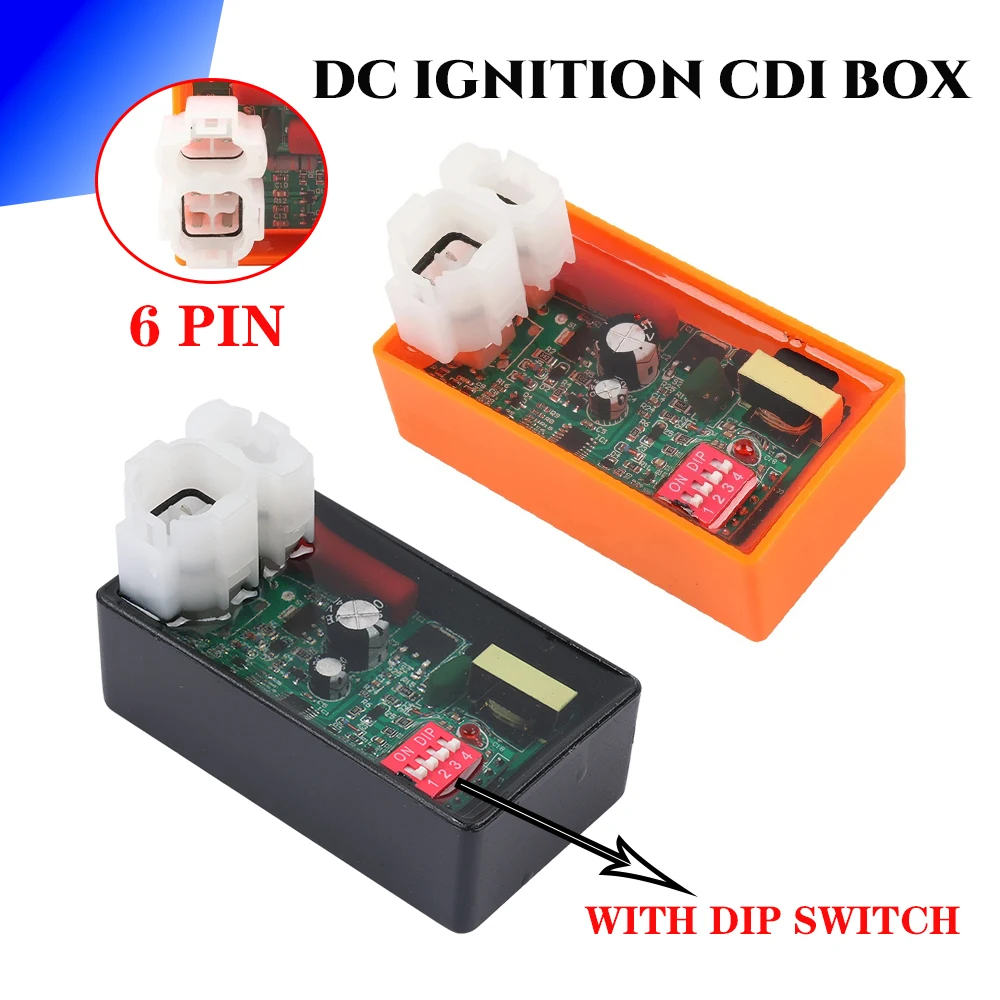 6 Pin Motorcycle Ignition Ignite System Unit DC CDI Box With DIP Switch For GY6 150CC Zanella150 RX Z6 BERA CROSSMAX250 DT200