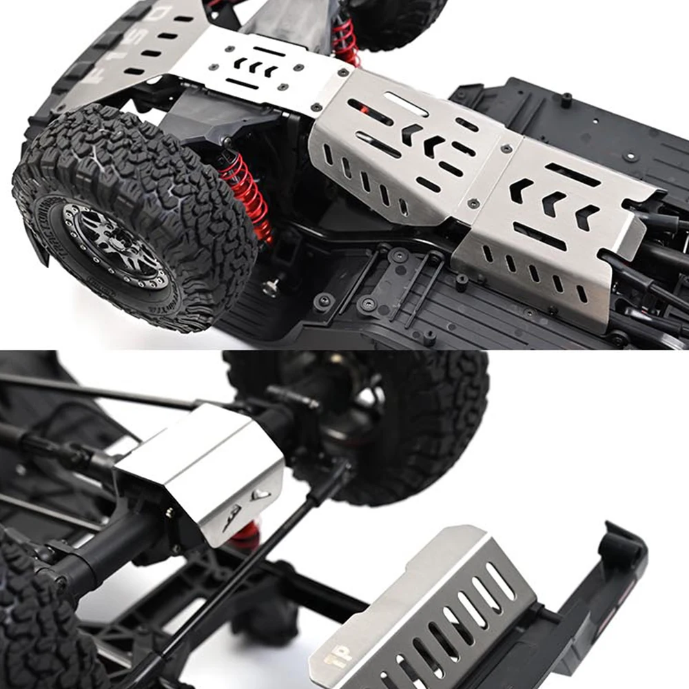 견인 취미 KM 1/8 F150 크롤러 자동차 갑옷 섀시 갑옷 사이드 스텝 가드 플레이트 액세서리 용 TP 금속 가드 플레이트