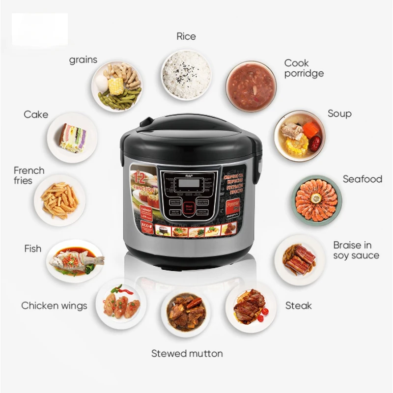 Multipurpose Programmable Digital ywwy Multi Cooker 6L Food Steamer Rice Cooker with Non-Stick Bowl