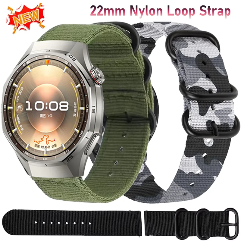 

22mm Nylon Loop Strap For Huawei Watch 5/GT6-5-3 Pro 46mm Sports Breathable Bracelet For Huawei Watch GT6-5-4-3 46mm Accessories