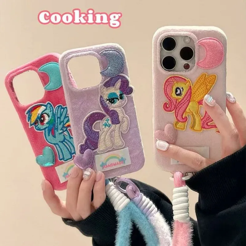 My Little Pony Twilight Sparkle Phone Case Pinkamena Diane Pie Suitable for 16 15 14 13 Pro Max Plus Plush Phone Protective Case