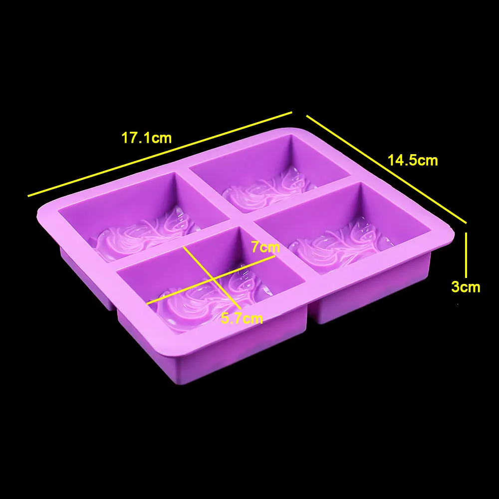 For Fun Wave Flower Square Handmade Soap Silicone Molds Cake Baking Mold DIY Aromatherapy Gypsum Essential Oil Soap Mold