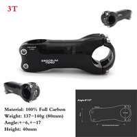 TOP Brand 3T Superlight Full Carbon Stem Road Mountain Bike Stem Angle 6 or Angle 17 60-130mm Black  Glossy
