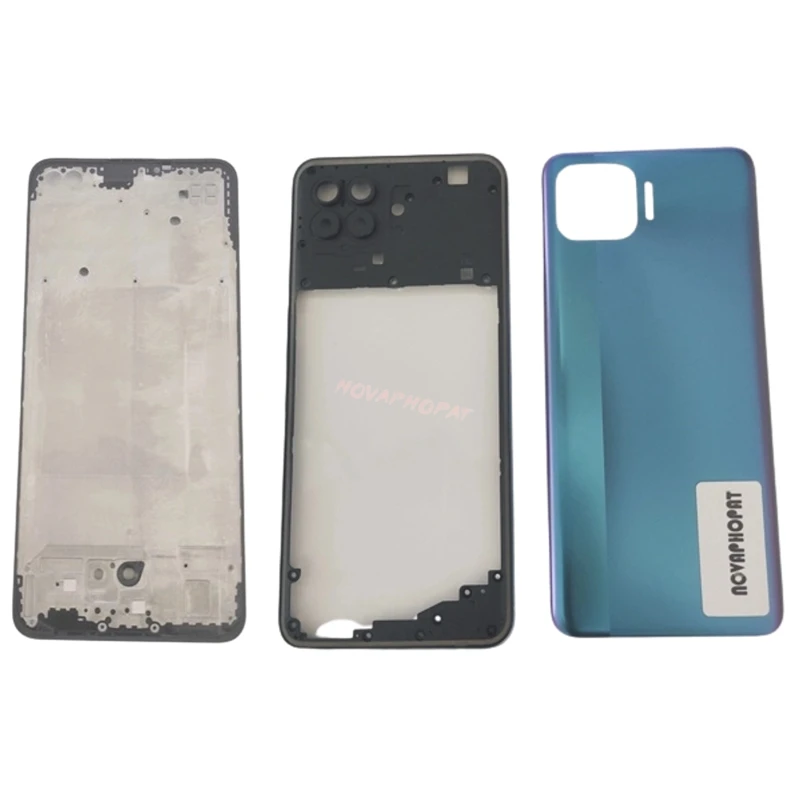 LCD Faceplate Frame Middle Bezel For Oppo F17 Pro Battery Cover Back Rear Door Full Housing Camera Glass Lens Side Key Button