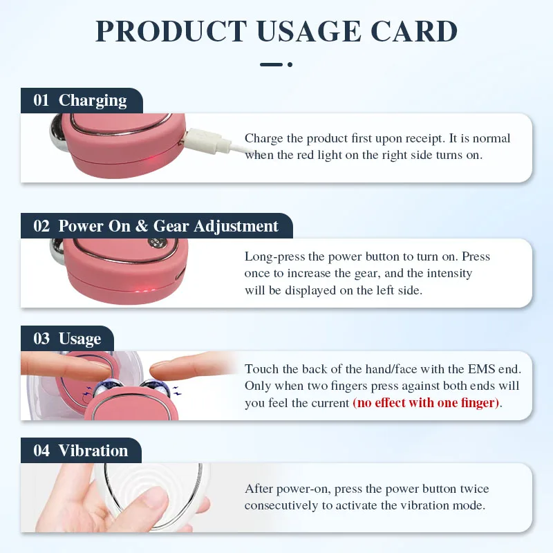 1pc マイクロカレントフェイシャルリフティングマシン - 肌の引き締め、しわ防止、家庭用、若返り美容充電デバイス