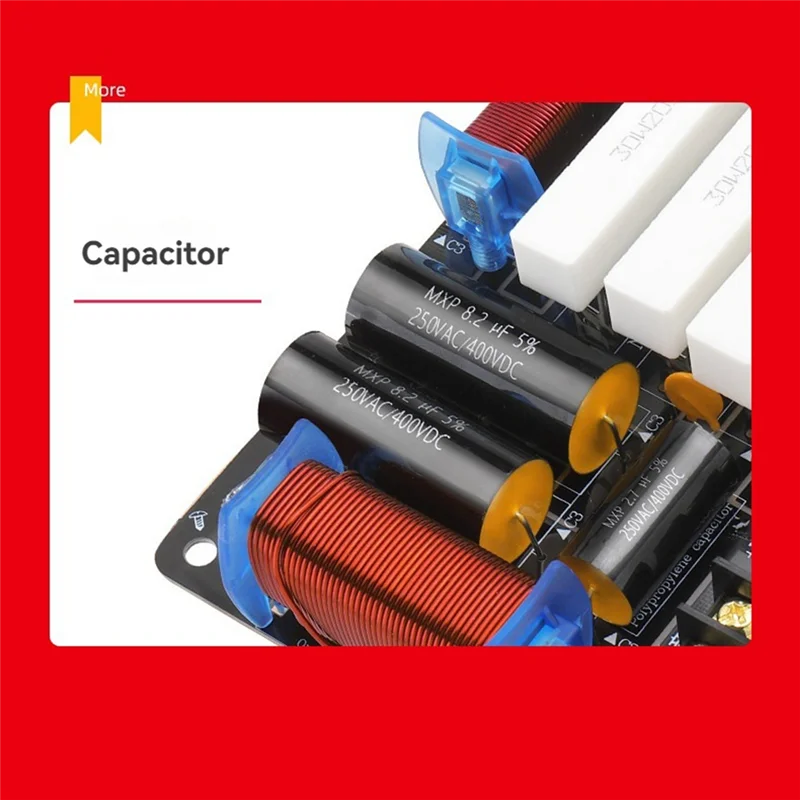 -BOFF 3-Way Speaker Crossover 1 Tweeter 1 Bass 1 Mid Speaker Divider 600W 4Ohm/8Ohm Audio Crossover For 8/10/12 Inch Speaker