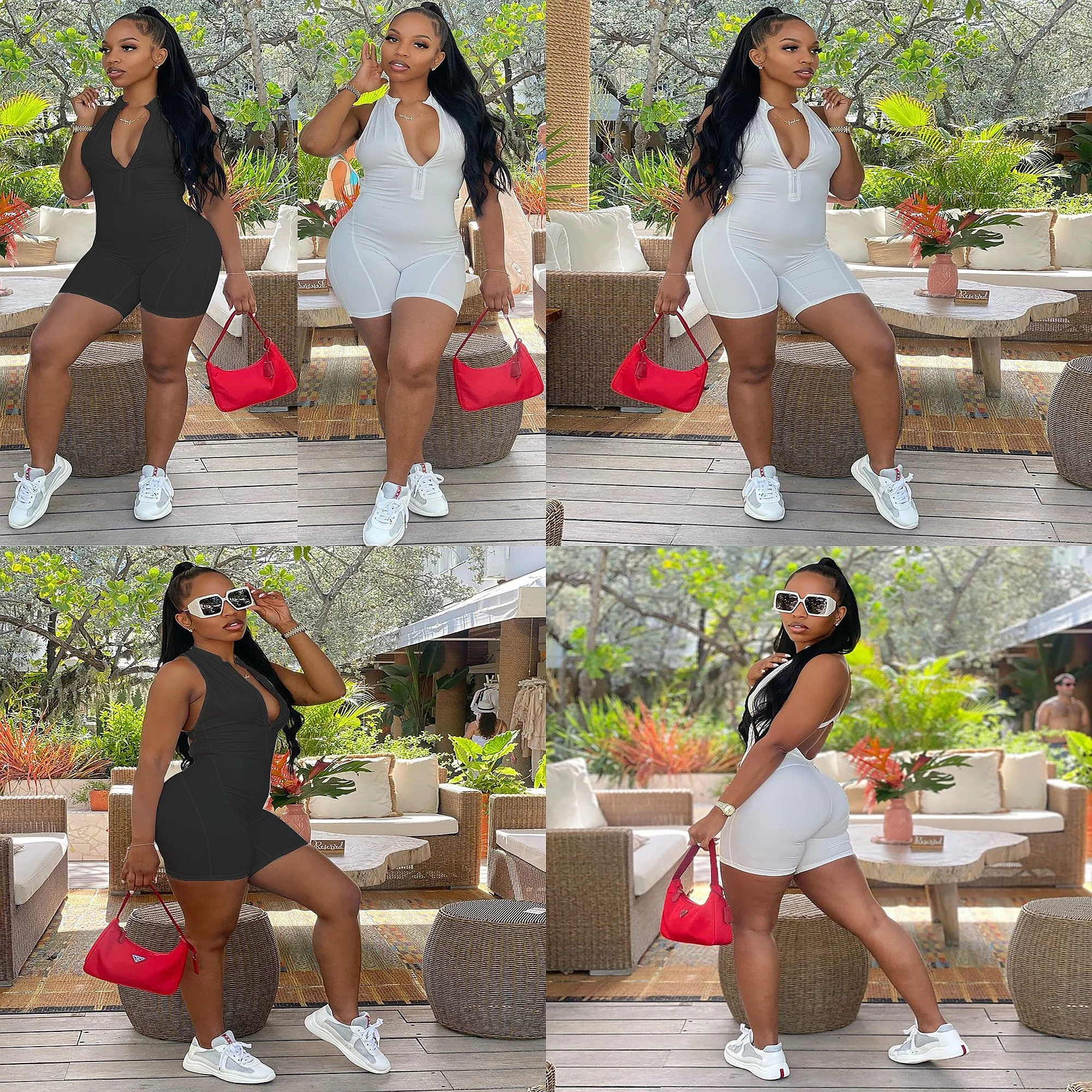 

Summer Jumpsuit Women Sleeveless Overall Playsuit Yoga Jumpsuits Solid Bodysuit