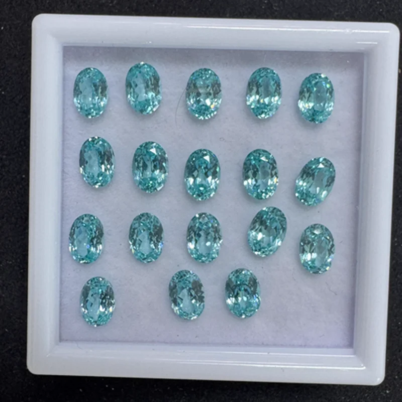 

Pretty Paraiba Stone Oval Faceted Cut Loose Gemstone For Diy Jewelry Making Wholesale Stone