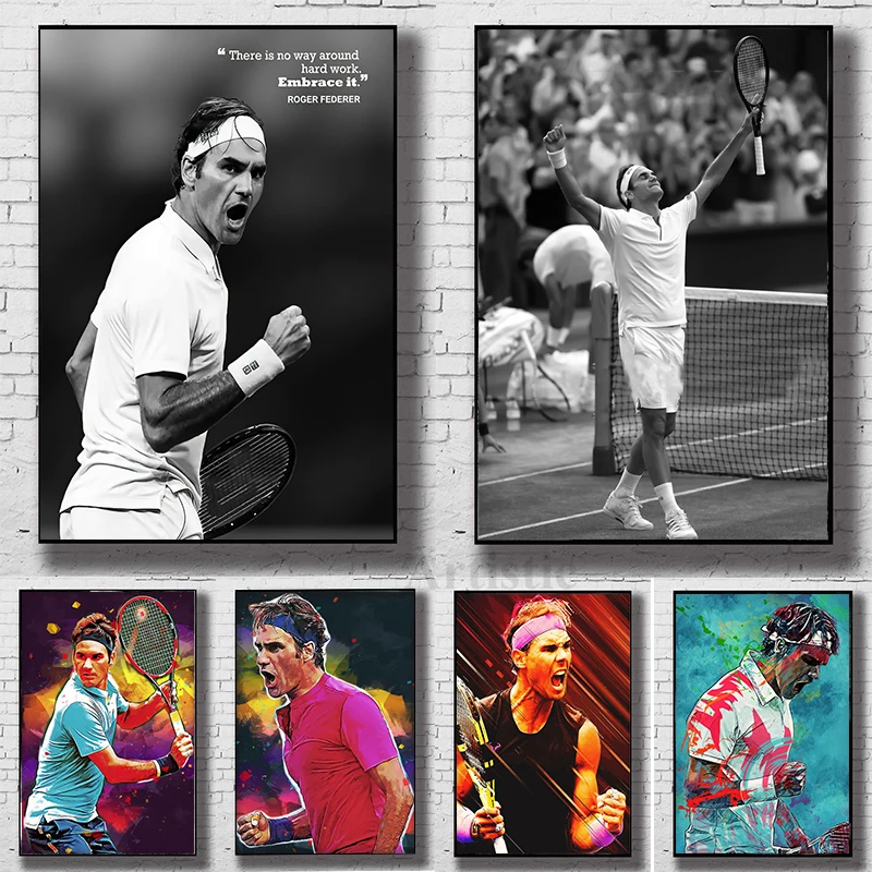 

Famous Tennis Players Sports Celebrity Posters Prints Modern Art Canvas Painting Sport Pop Wall Art For Living Room Home Decor