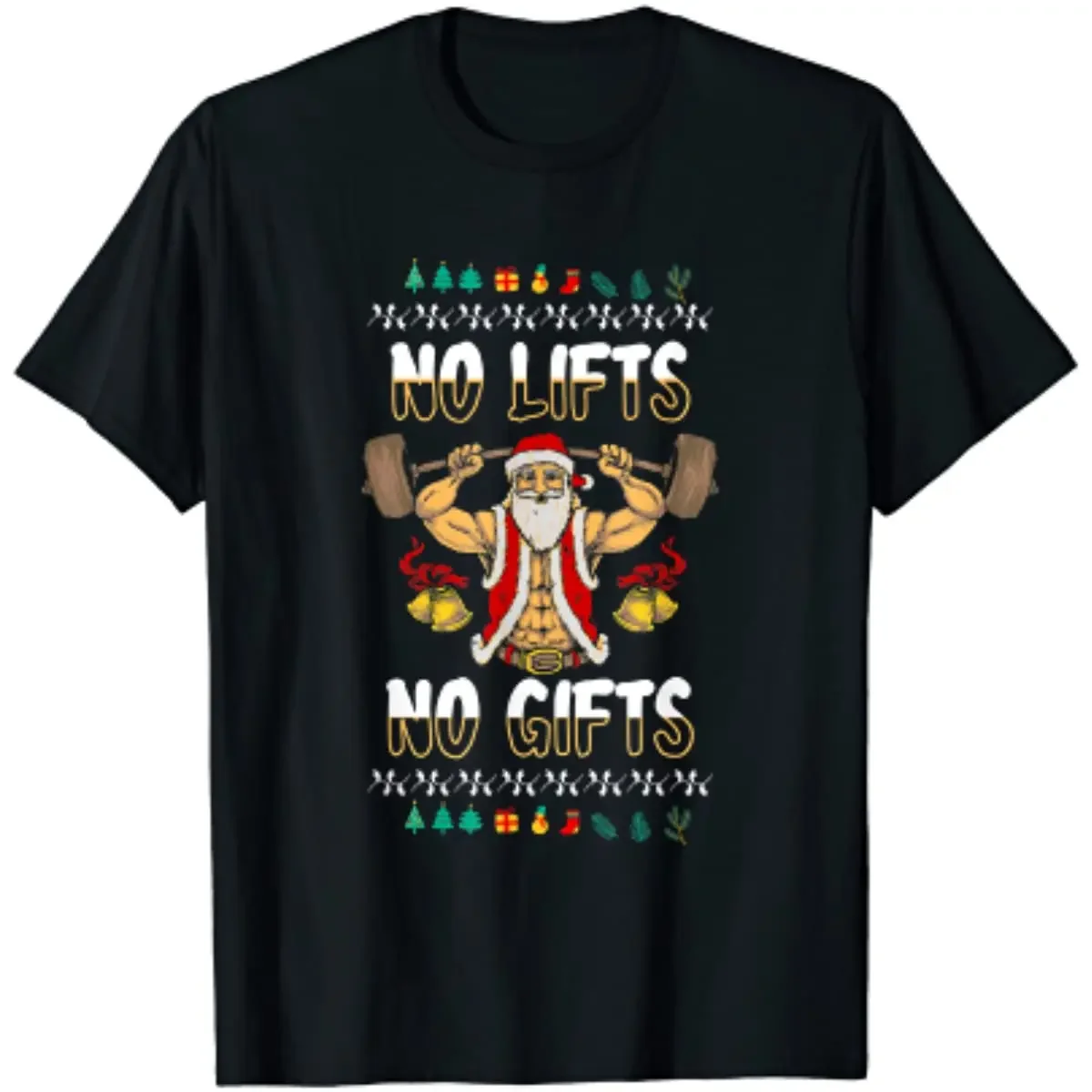 Ugly Christmas Gym Santa Powerlifting Men T-Shirt Short Sleeve Casual Cotton Summer Boys T-Shirts