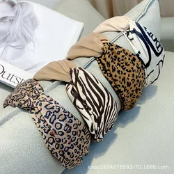 Korean Version Of Autumn And Winter New Hair Hoop Wash Face Spelling Color Leopard Letter Hair Card Female Simple