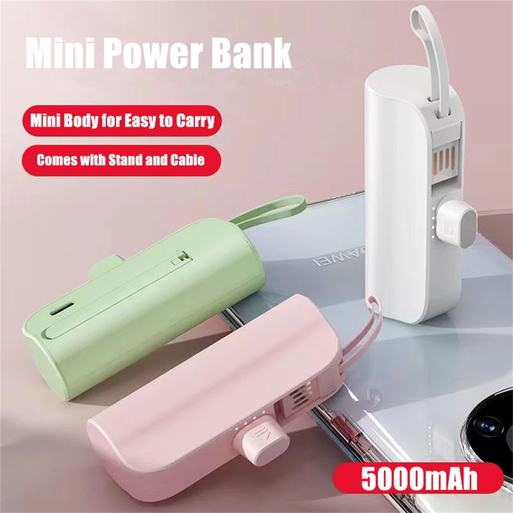 5000mAh Mini Power Bank Portable Charging External Battery Powerbank For iPhone Samsung Xiaomi Backup Battery Phone Charger