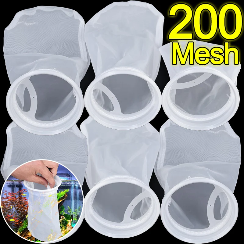 80/200Mesh Multifunction Nylon Filter Sump Bag Aquarium Filter Socks Bags With Frame Reusable Fish Tank Filtration Accessories