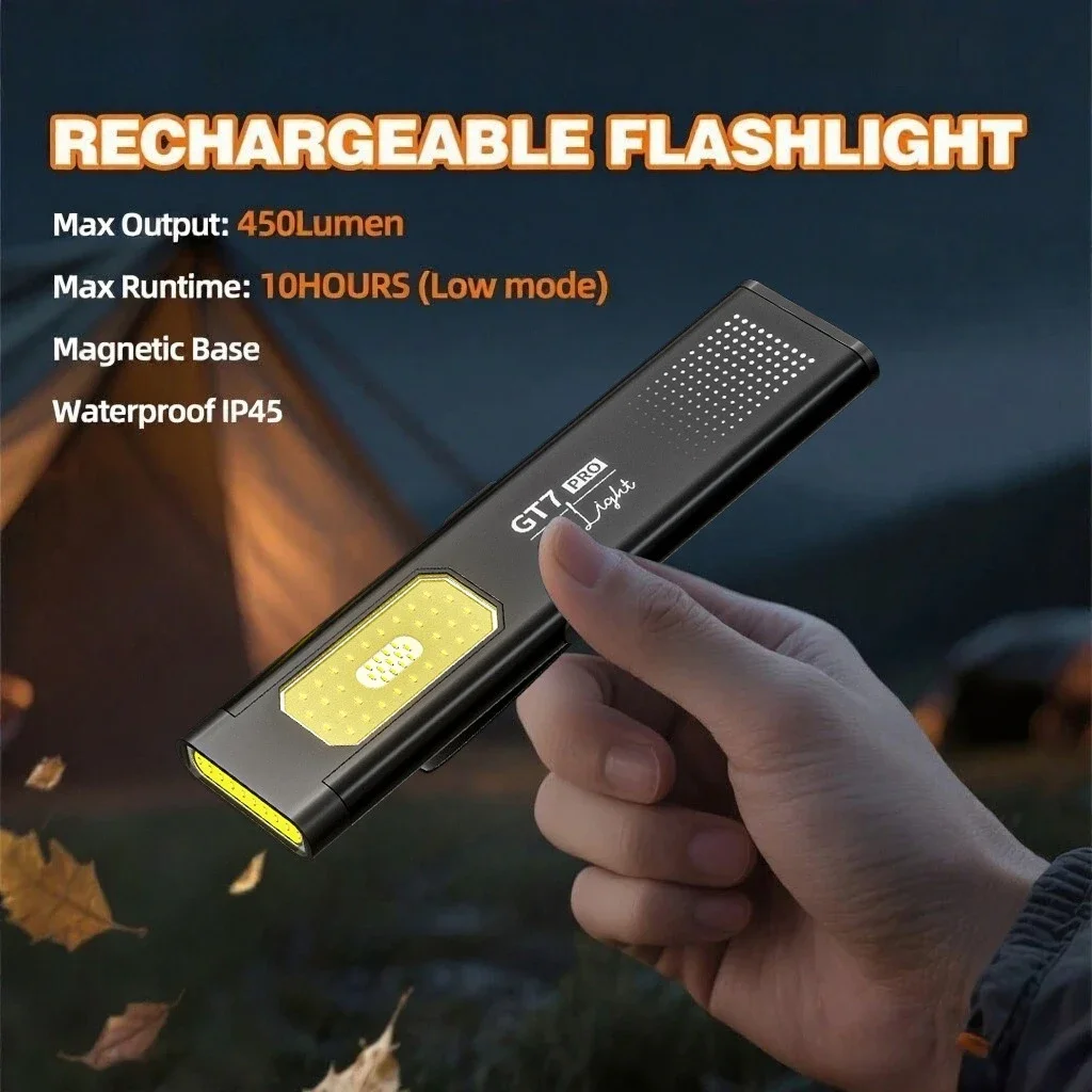 مصباح يدوي صغير فائق السطوع USB-C مصباح جيب قابل لإعادة الشحن، مصباح يدوي بسلسلة مفاتيح مدمجة للحمل اليومي والتخييم في حالات الطوارئ #1