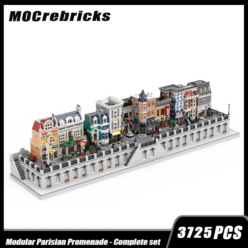 MOC-53138 City Street View Modular Parisian Promenade - Complete Set Building Block Assembly Model Brick Toy Gifts Kid Souvenirs