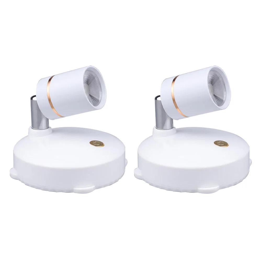 

2 Pcs Spot Light LED Spotlight Remote Controlled Lights Indoor Wall Lamp Mini White Usb
