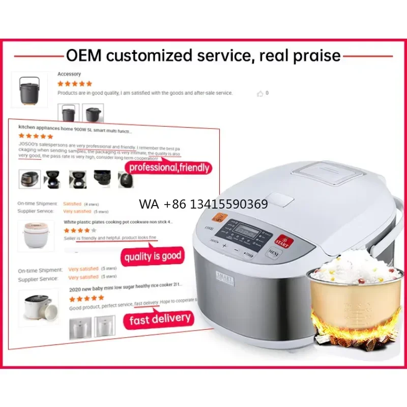 

Zhongshan Appliance Smart Cooking Pot 900W Big Stainless Steel Multicooker 5L Electric Rice Cookers