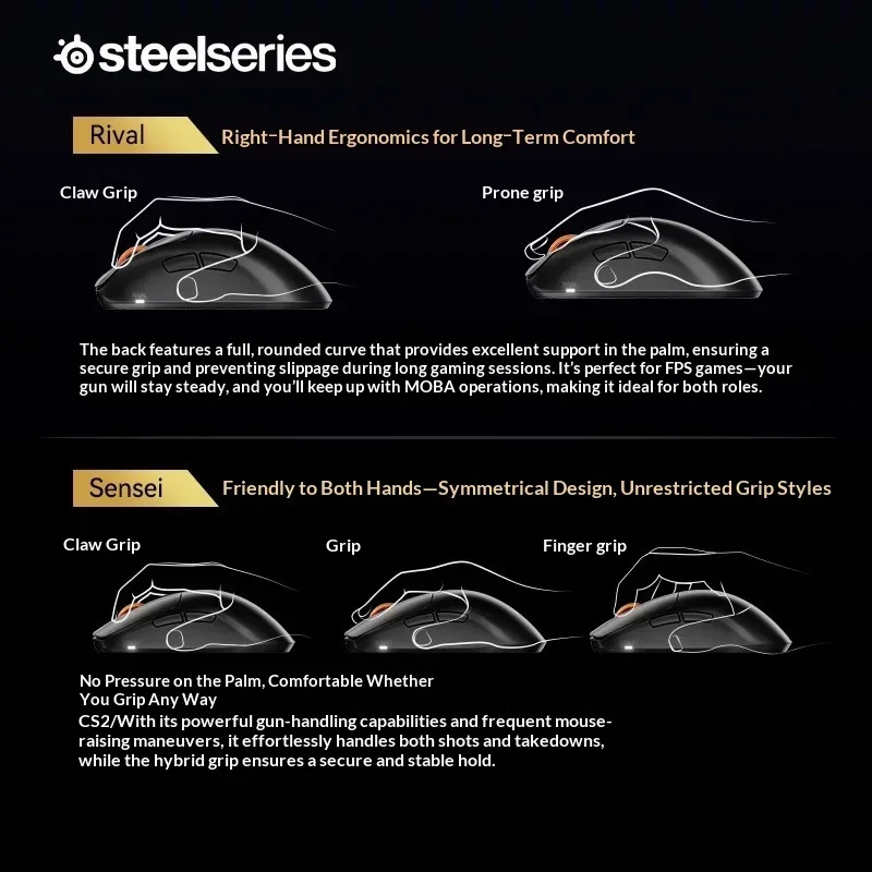 SteelSeries Rival Pro/Sensei Pro Master Series Flagship Wireless Gaming Mouse Esports FPS