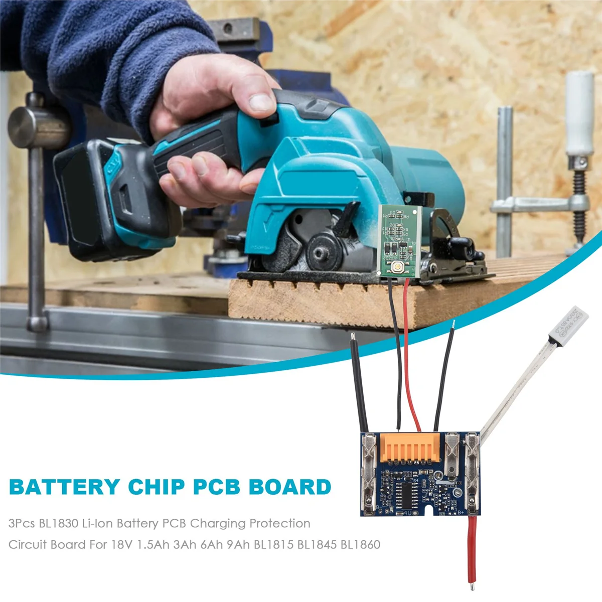 Li-íon bateria PCB carregamento proteção placa de circuito para Makita, BL1830, 18V, 1.5Ah, 3Ah, 6Ah, 9Ah, BL1815, BL1845, BL1860, 3pcs