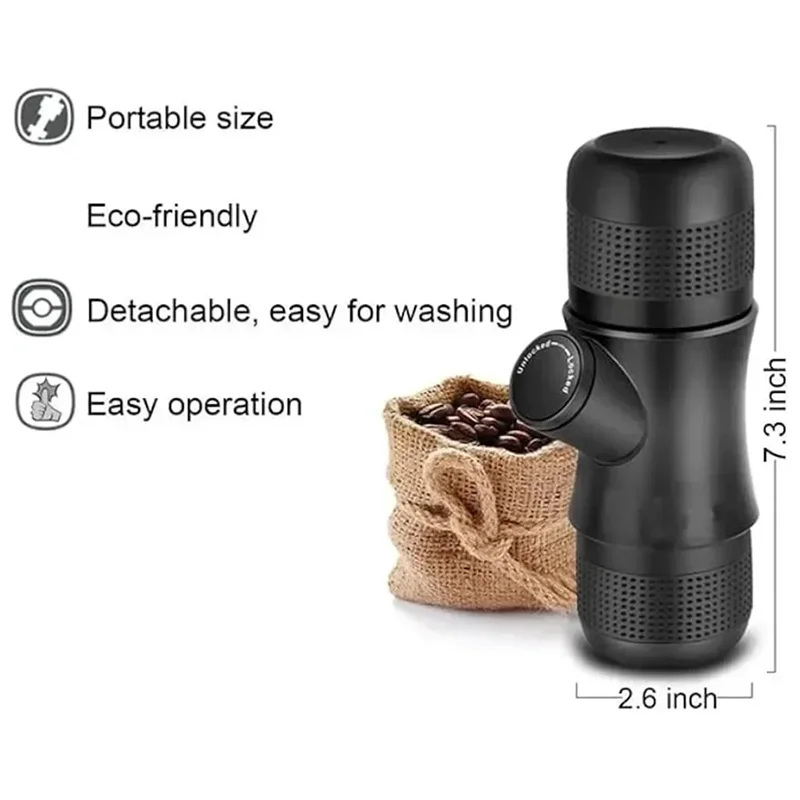 B82B- ماكينة القهوة بالضغط اليدوي ماكينة إسبريسو القهوة بالضغط المحمولة للمكتب/المنزل والمكتب والسفر والسفر في الهواء الطلق #6