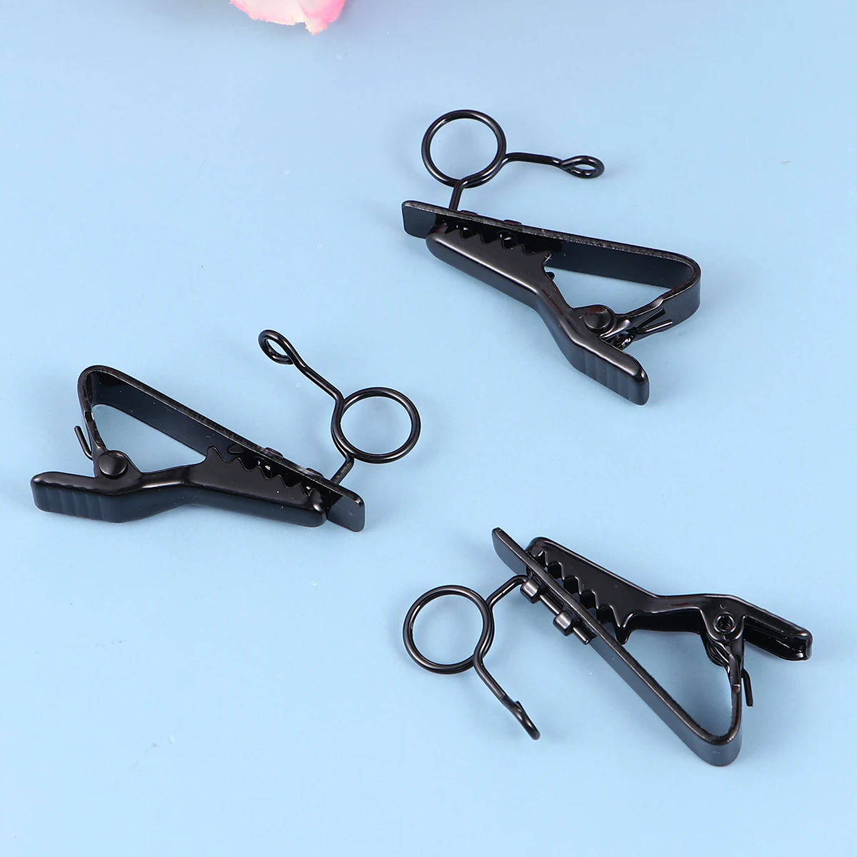 

12 Pcs Metal Microphone Clip Voice Recording Collar Black Lapel Tie Iron Universal