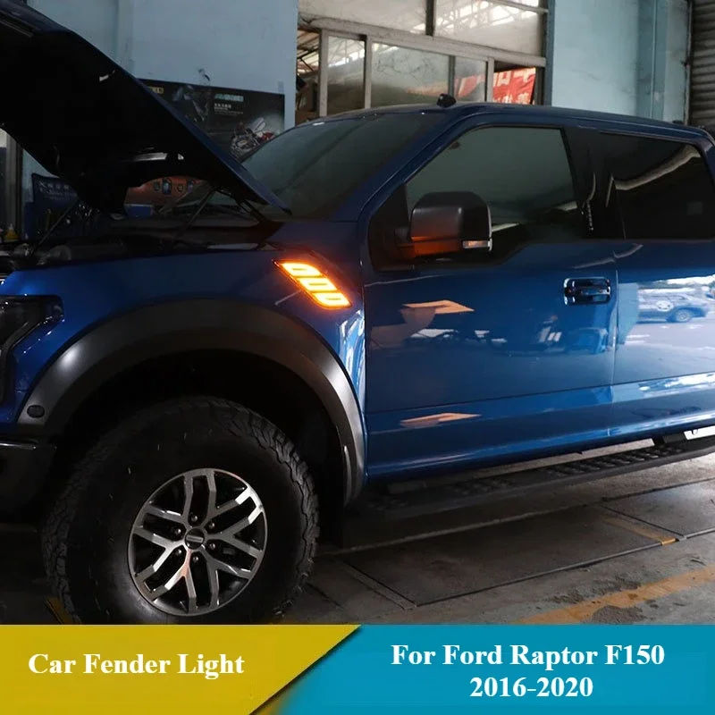 For Ford Raptor F150 F-150 2016-2020 Car Fender Light DRL Wheel Eyebrow Lights LED Daytime Running Light Dynamic Turn Signal detail image 2