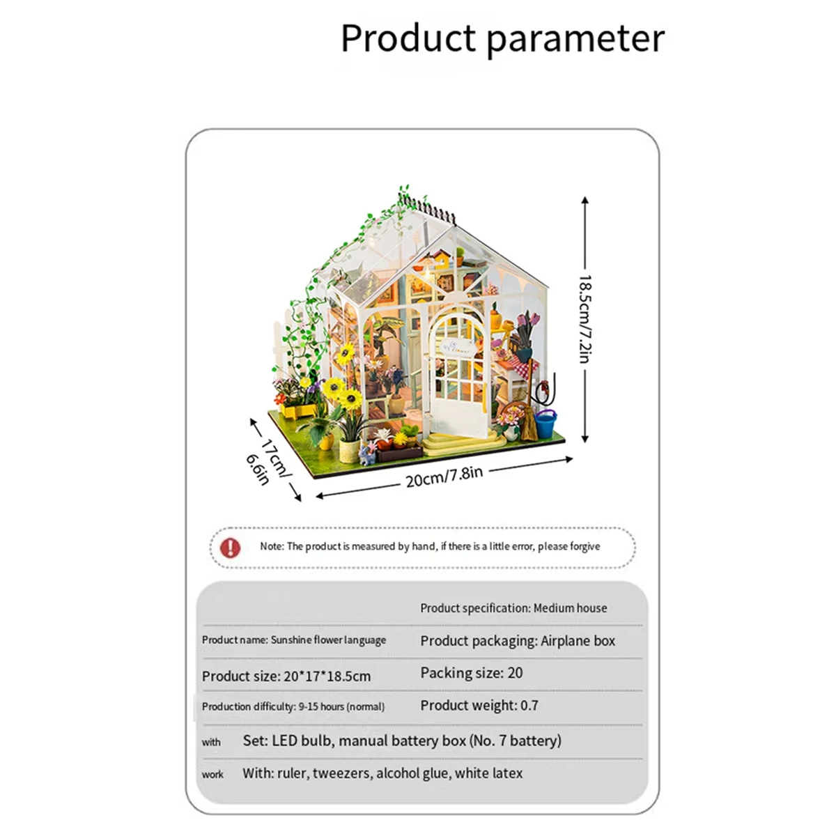 ADP-DIY Garden House Book Nook Shelf Insert Miniature Building Kits Wooden Doll House Flower Garden Room Bookshelf A