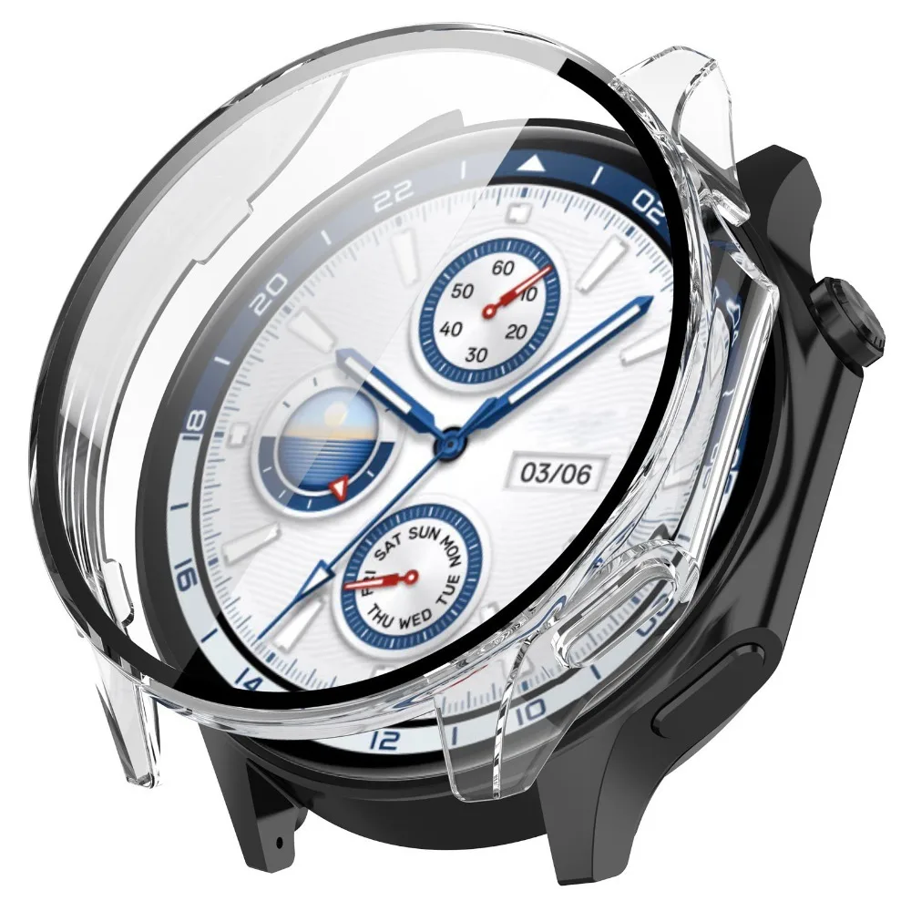 Защитный чехол для ПК + стекло для часов, твердый корпус для ПК с полным покрытием, легкий, против царапин и натирания для Oppo Watch X/OnePlus Watch2