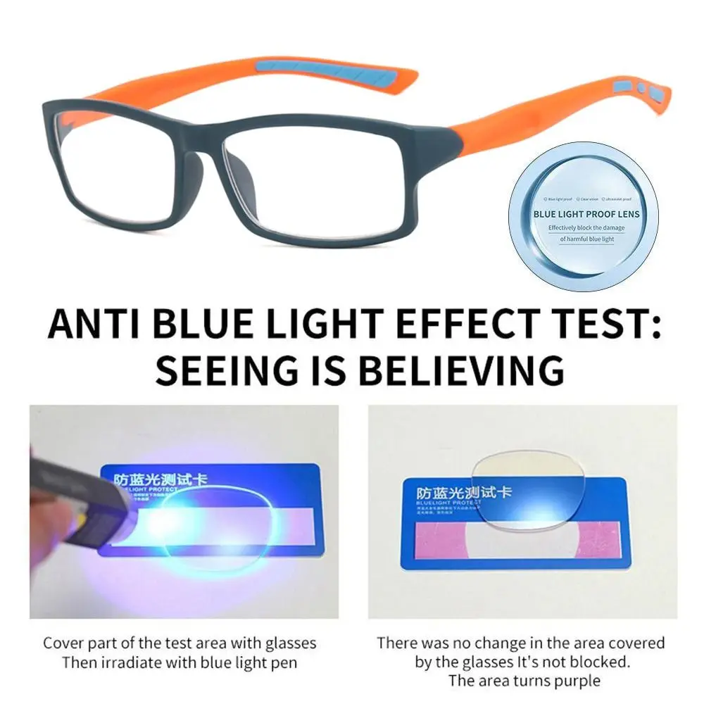 ブルーレイブロック抗青色光老眼鏡超軽量 PC 遠視メガネ目の保護スポーツスクエア眼鏡