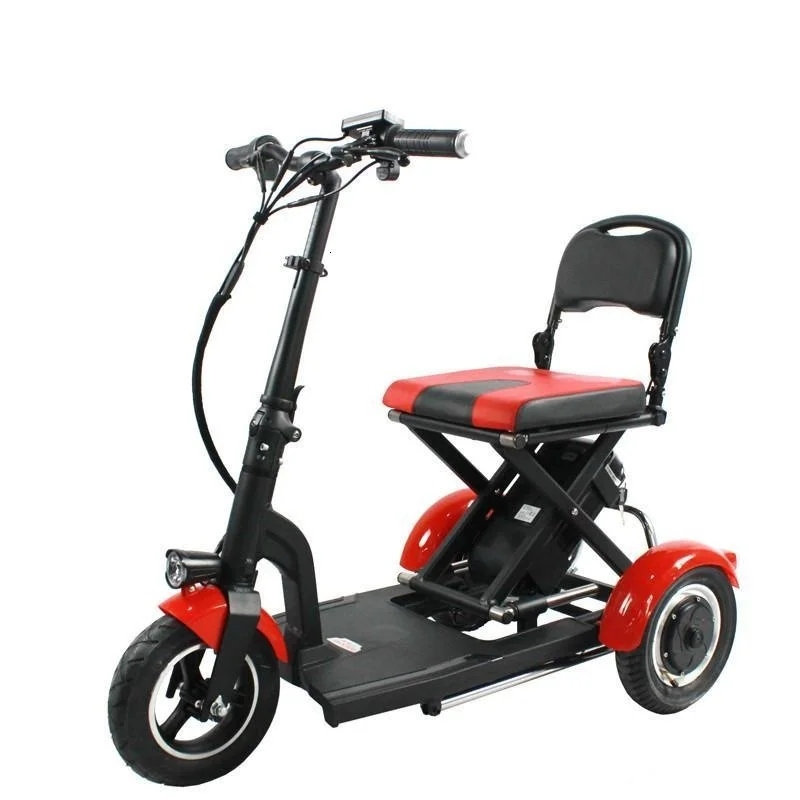 Adult Mobility Scooter 3 Wheel Folding Electric Tricycle 10 Inch 36V 300W Speed 15km/h Foldable Electric Scooter Skateboard