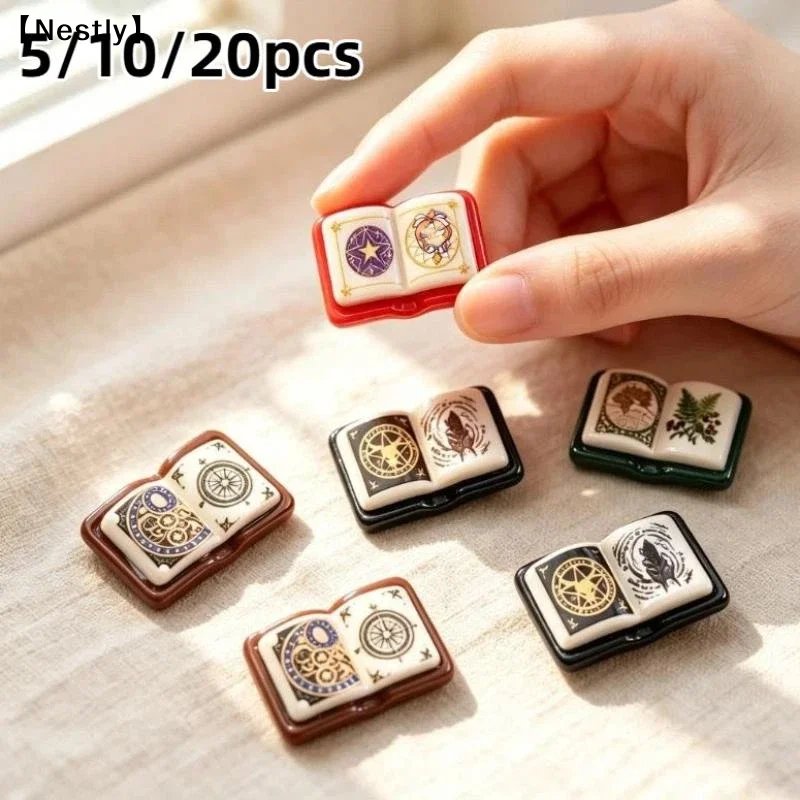5/10/20pcs Mini Resin Magic Book Charms With Vintage Patterns And Multiple Styles Perfect For DIY Crafts Phone Case Dec〔Nest〕