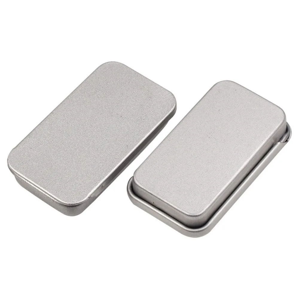 Multi Size Sliding Lid Tin Box Metal Rectangular Slide Top Mini Iron Box Tinplate Material Small Size Empty Tin Box