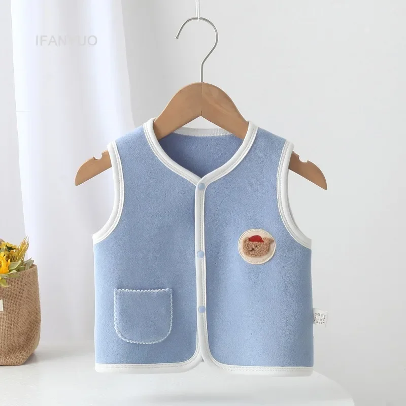 0-3 Years Old Baby Vest Spring and Autumn Newborn Baby Outerwear Velvet  Waistcoats  Four Season Jacket Children's Camisole