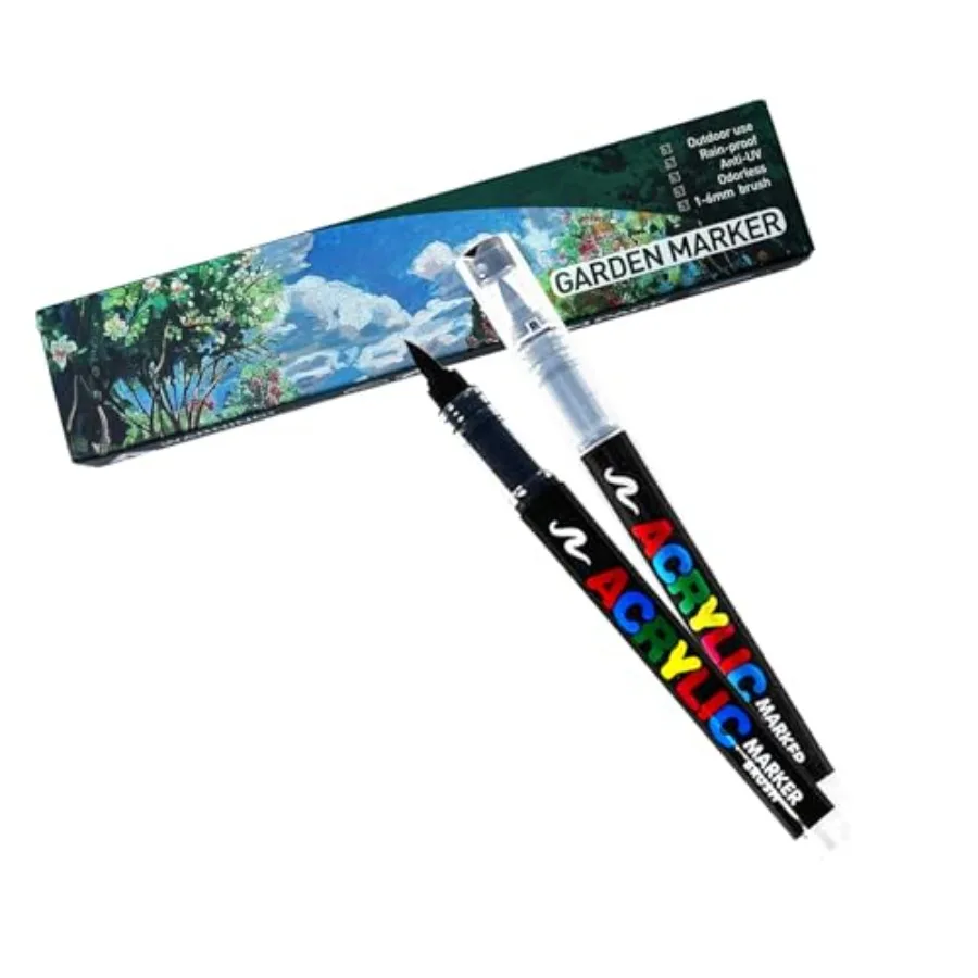 

Набор из 2 маркеров для сада - перманентные водонепроницаемые этикетки для растений, устойчивые к выцветанию и УФ-излучению, черные, для использования на открытом воздухе в саду.