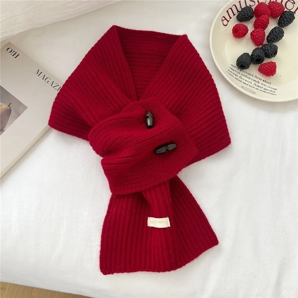 

New Windproof Neck Warmer Coldproof Cross Knitted Scarf Versatile Warm Neckerchief Autumn and Winter