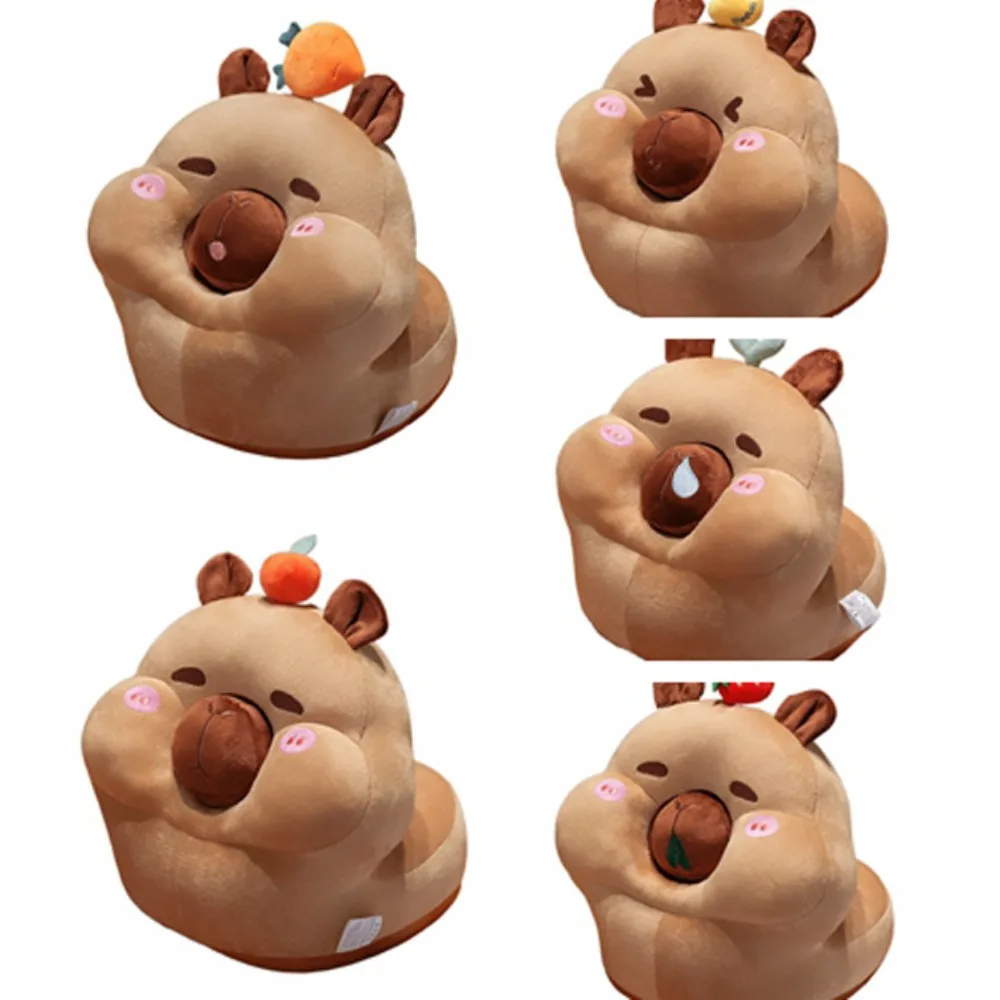 Rundes Capybara-Nickerchenkissen mit Gesicht nach unten, Cartoon-Capybara-Tischstützkissen, niedliches, flauschiges Capybara-Plüschkissen, Bibliothek