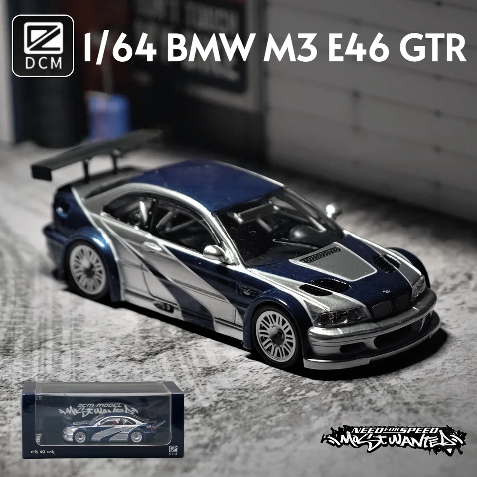 1/64 BMW M3 E46 GTR Toy Car Model Diecast Miniature Need For Speed