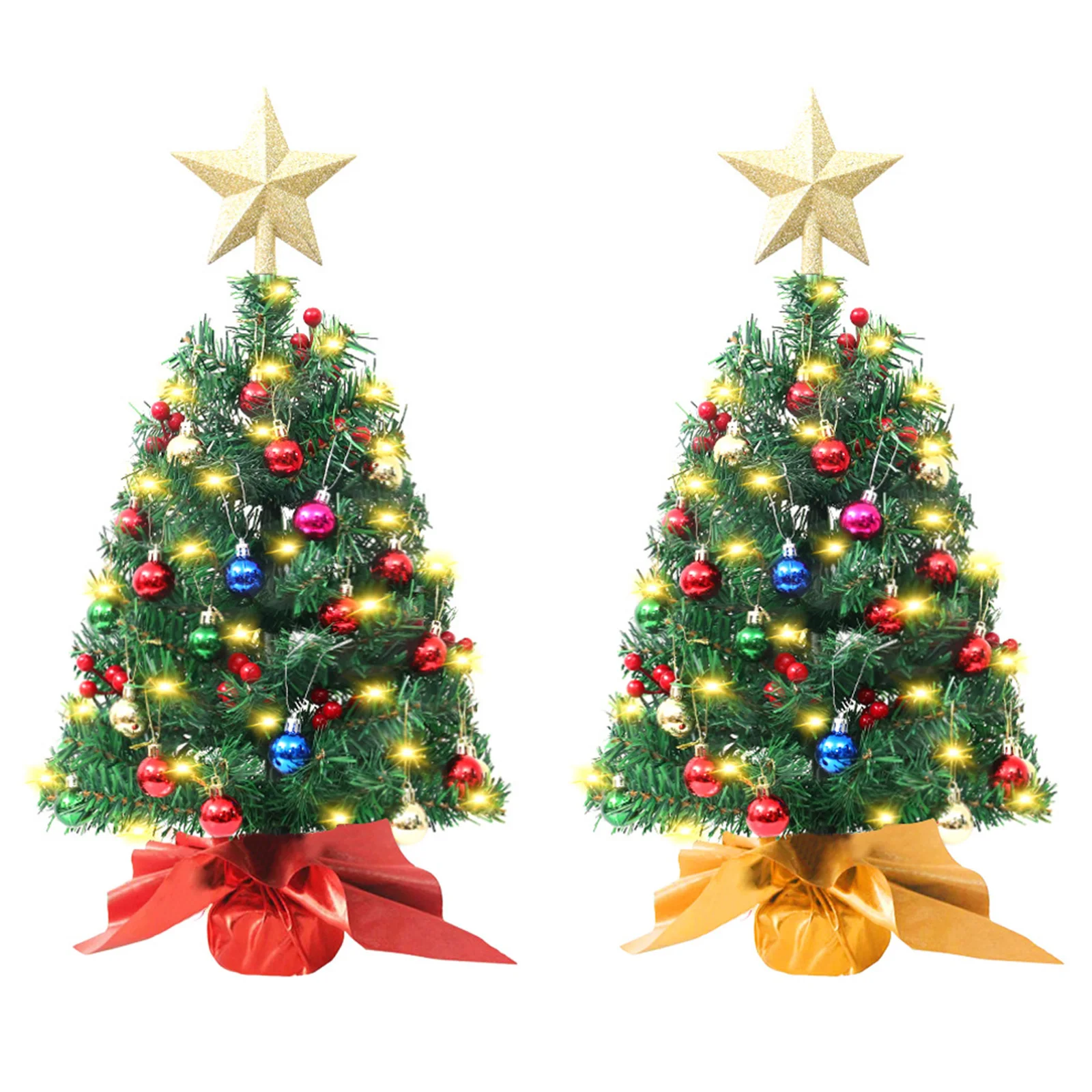 

45/60cm Mini Christmas Tree Decoration LED Lights Desktop Christmas Tree Ornaments Christmas Party Supply New Year Navidad Gift