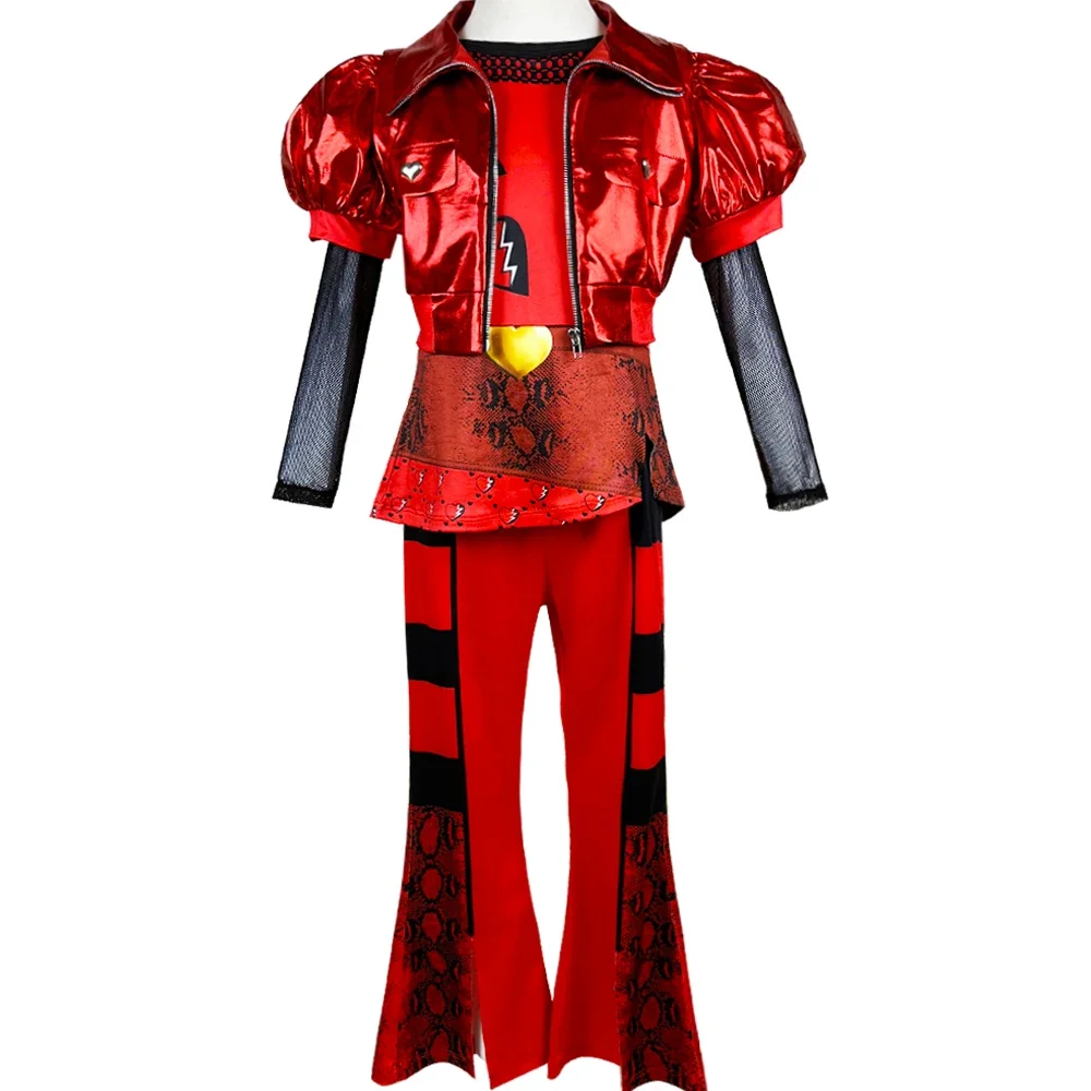 Girls Dress D-Descendants 4 Halloween Princess Red Costume Dress clothing 4-12 year old children girl makeup dance red Dress