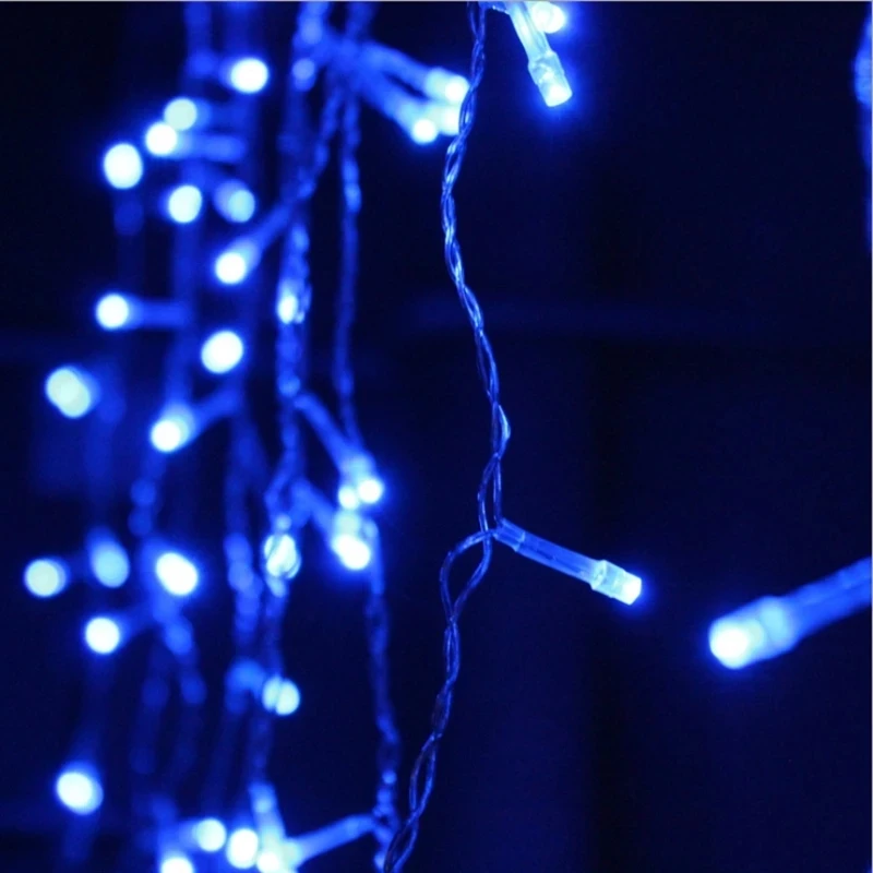 Imagem -06 - Natal Led Icicle String Lights Guirlanda Cortina Droop 0.40.6m ac 220v Jardim Rua Exterior Decorativa Feriado