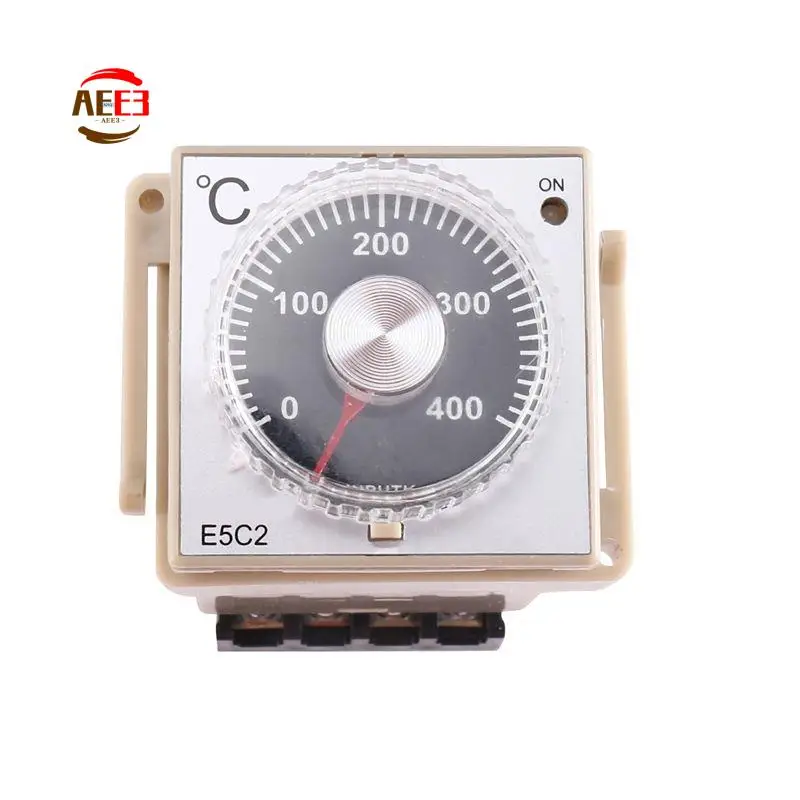 AEE3-1 Piece E5C2 Guide Rail Type Temperature Controller 0~399℃ Digital Display Pointer Control Switch (B)