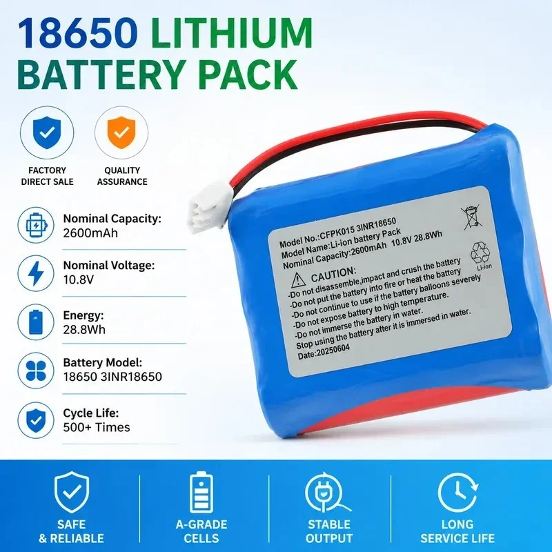 [New] [CFPK015] for General Genaris G3D Mediblu MM12 Battery 31NR18650