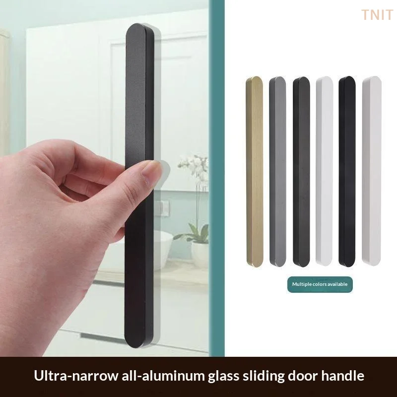 [J] Self-adhesive Stick On Sliding Door Handles Aluminium Alloy Punch-free Cabinet Handles Multifunctional Drawer Pulls