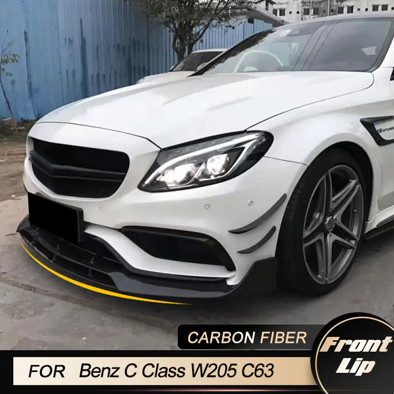 

Передний бампер, спойлер для Mercedes Benz C Class W205 C63 AMG Coupe 2-Door 2015-2017, передний бампер, передний бампер, комплект из углеродного волокна