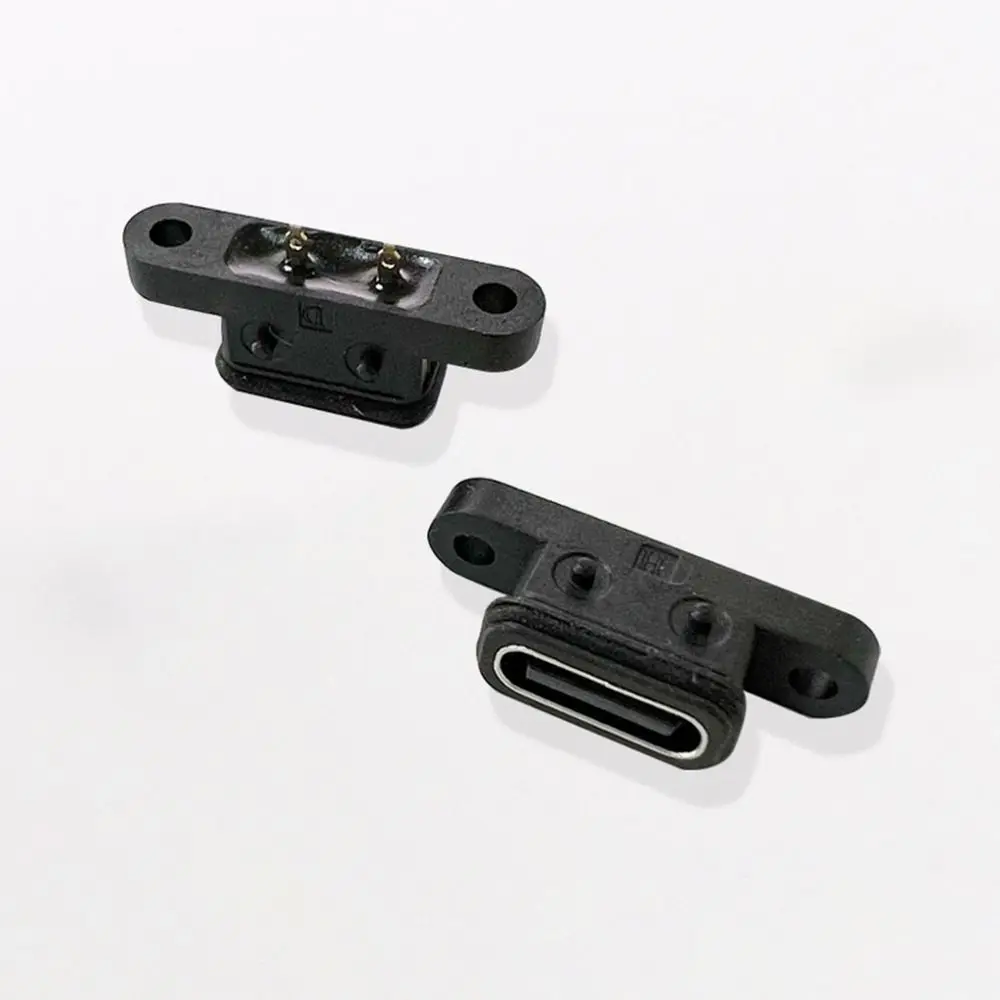 Type-C TYPE C 2Pin Female USB C Socket Port With Screw Hole 2P Waterproof Female Plug 180 Degree Waterproof